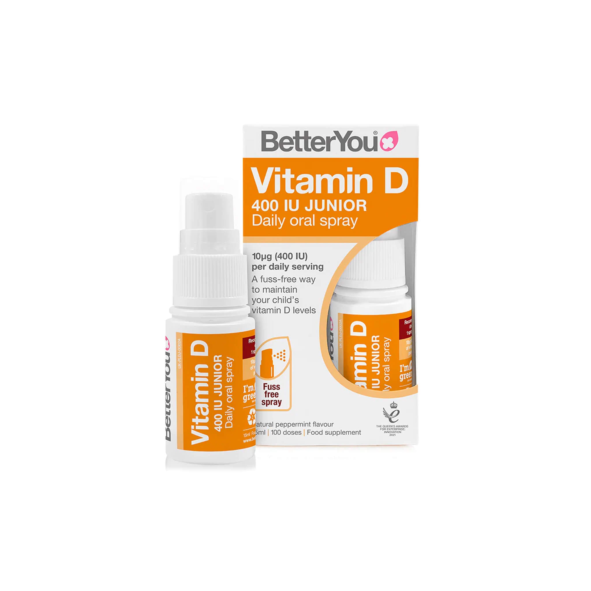 BetterYou, DLux Junior Daily Vitamin D Oral Spray - 15 ml (3y+) – Suppist