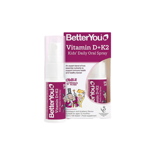 BetterYou, Vitamin D+K2 Kid's Daily Oral Spray, Bubblegum & Blueberry - 15 ml (1y+)