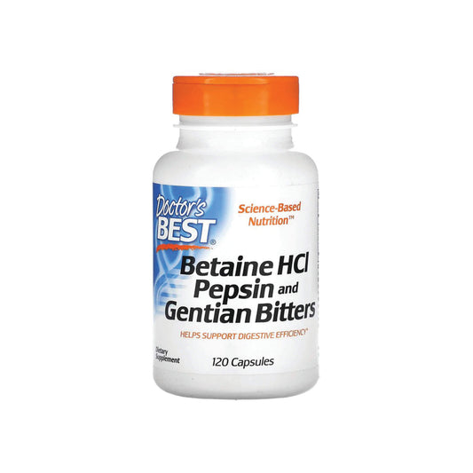 Doctor's Best, Betaine HCL Pepsin & Gentian Bitters - 120 Capsules