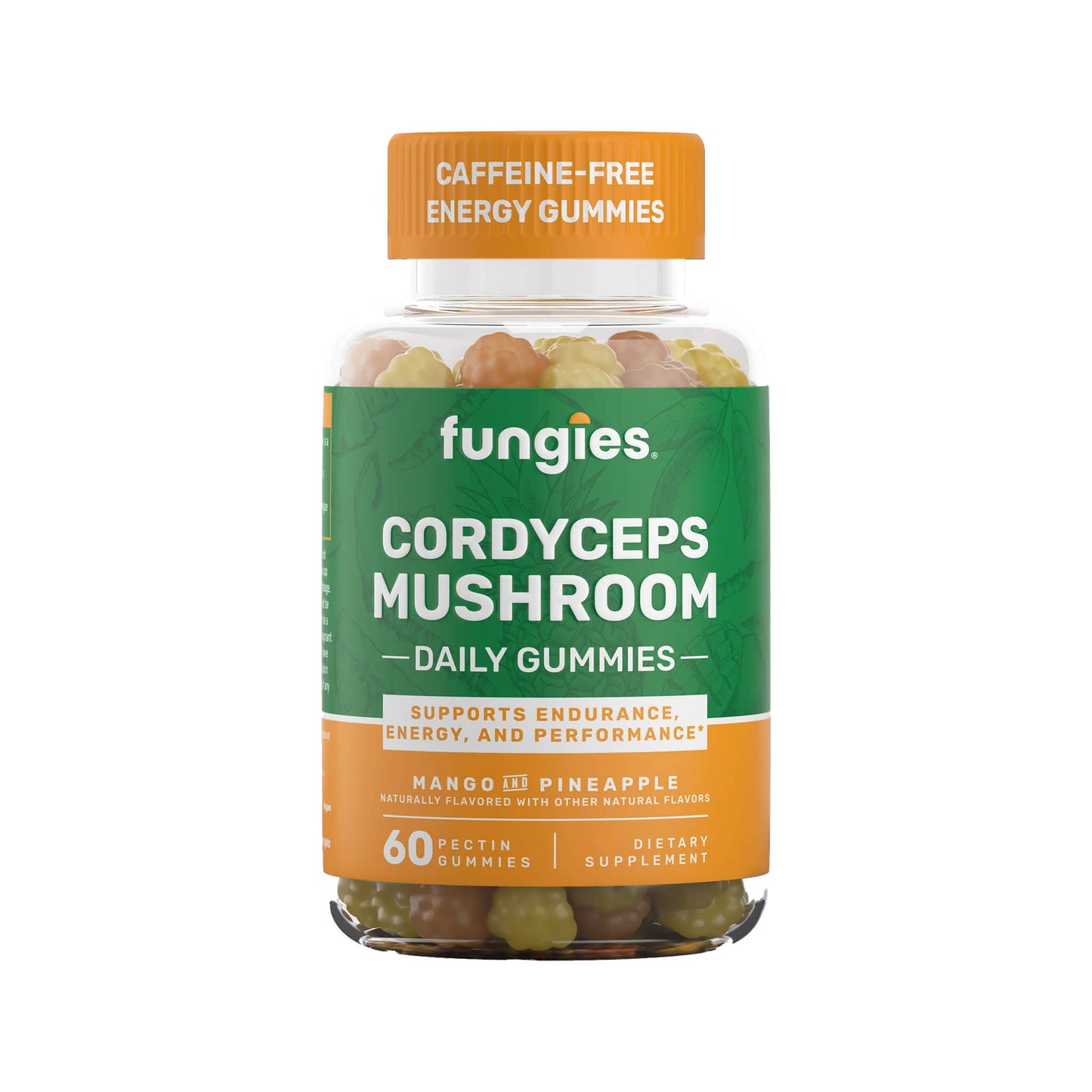 Fungies, Cordyceps Mushroom Gummies, Mango & Pineapple - 60 Gummies