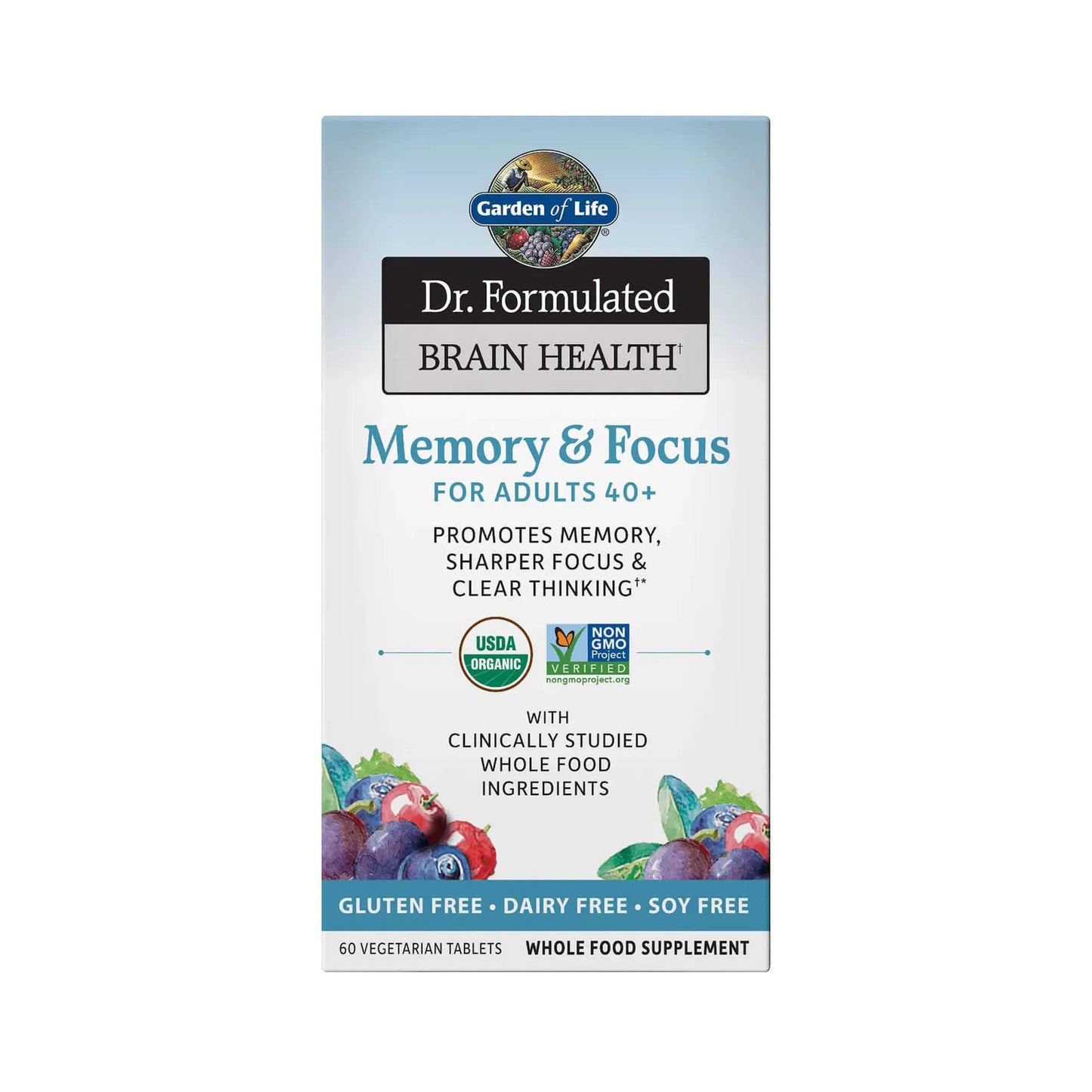 Garden of Life, Memory & Focus for Adults 40+ - 60 vegetarian tablets