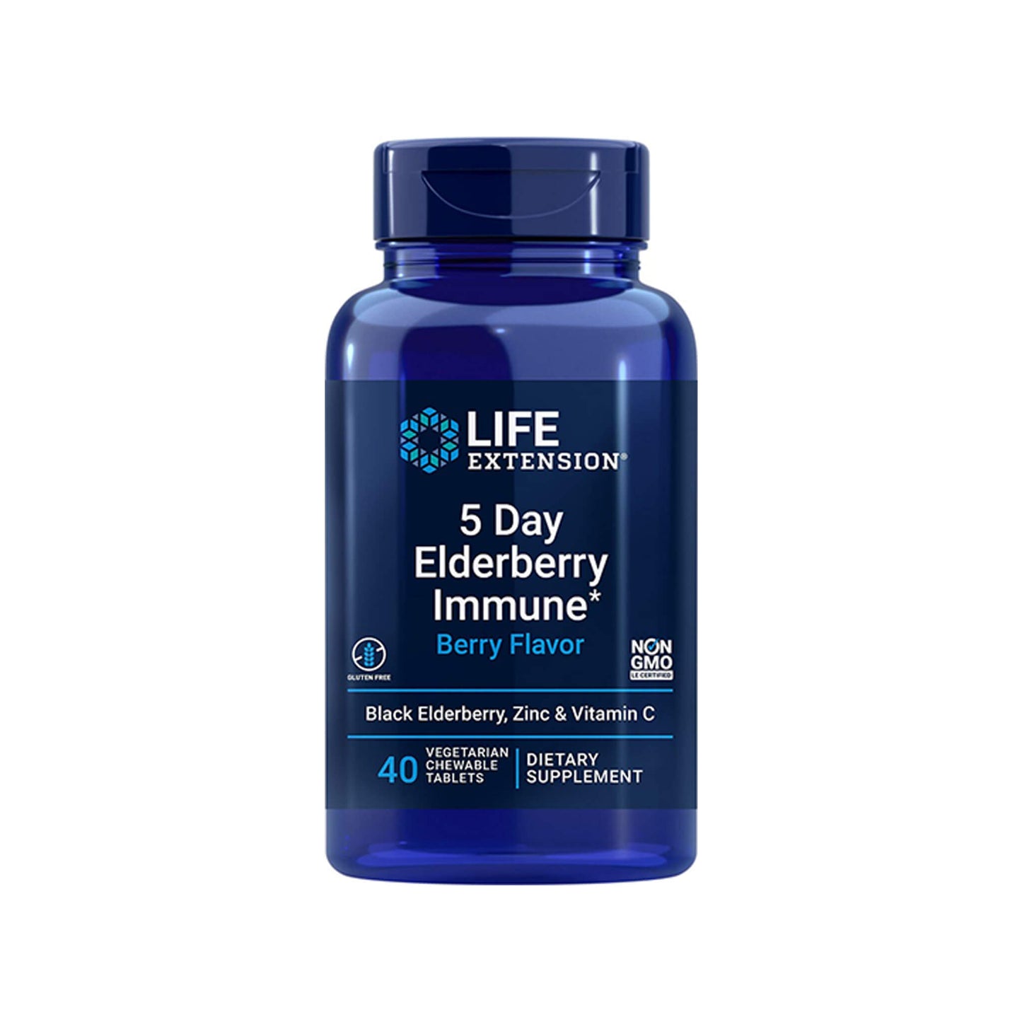 Life Extension 5 Day Elderberry Immune, Berry - 40 Chewable Tabs