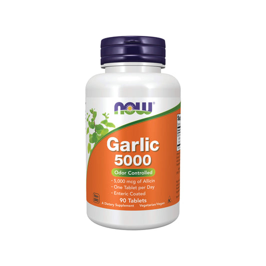 NOW Foods, Garlic 5000, Odor Controlled - 90 Tablets