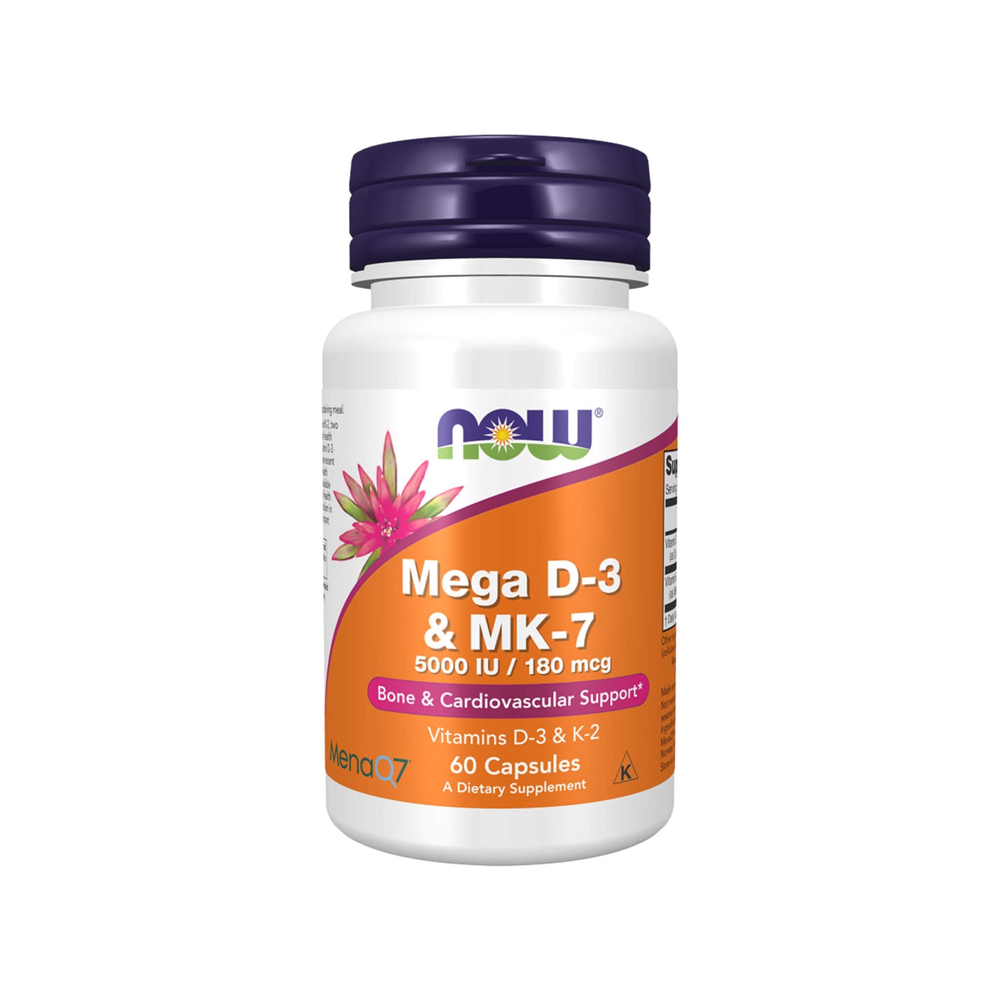 NOW Foods, Mega D-3 & MK-7 - 60 Veg Capsules