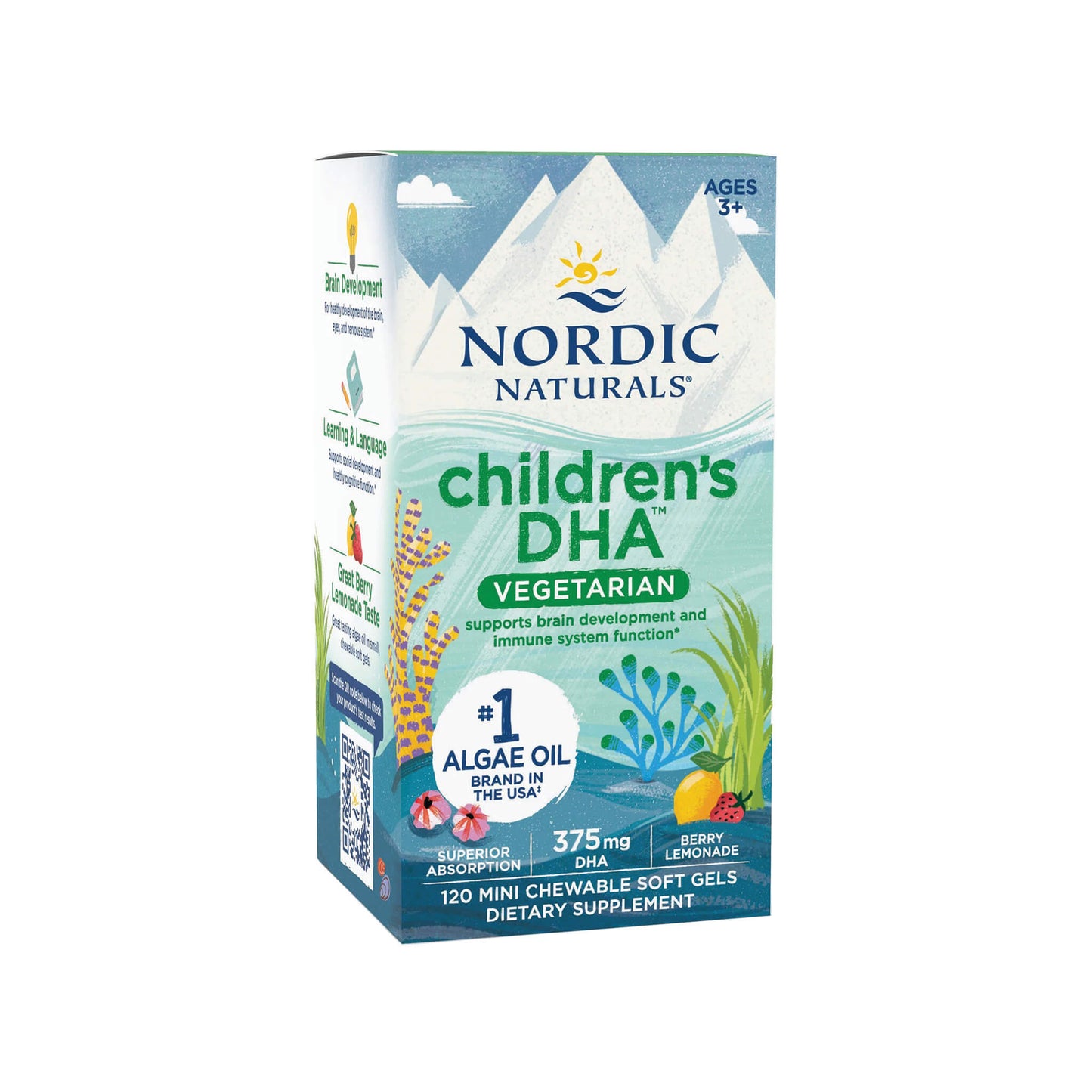 Nordic Naturals Children's DHA, 375 mg Berry Lemonade - 120 Chewables (3y+)