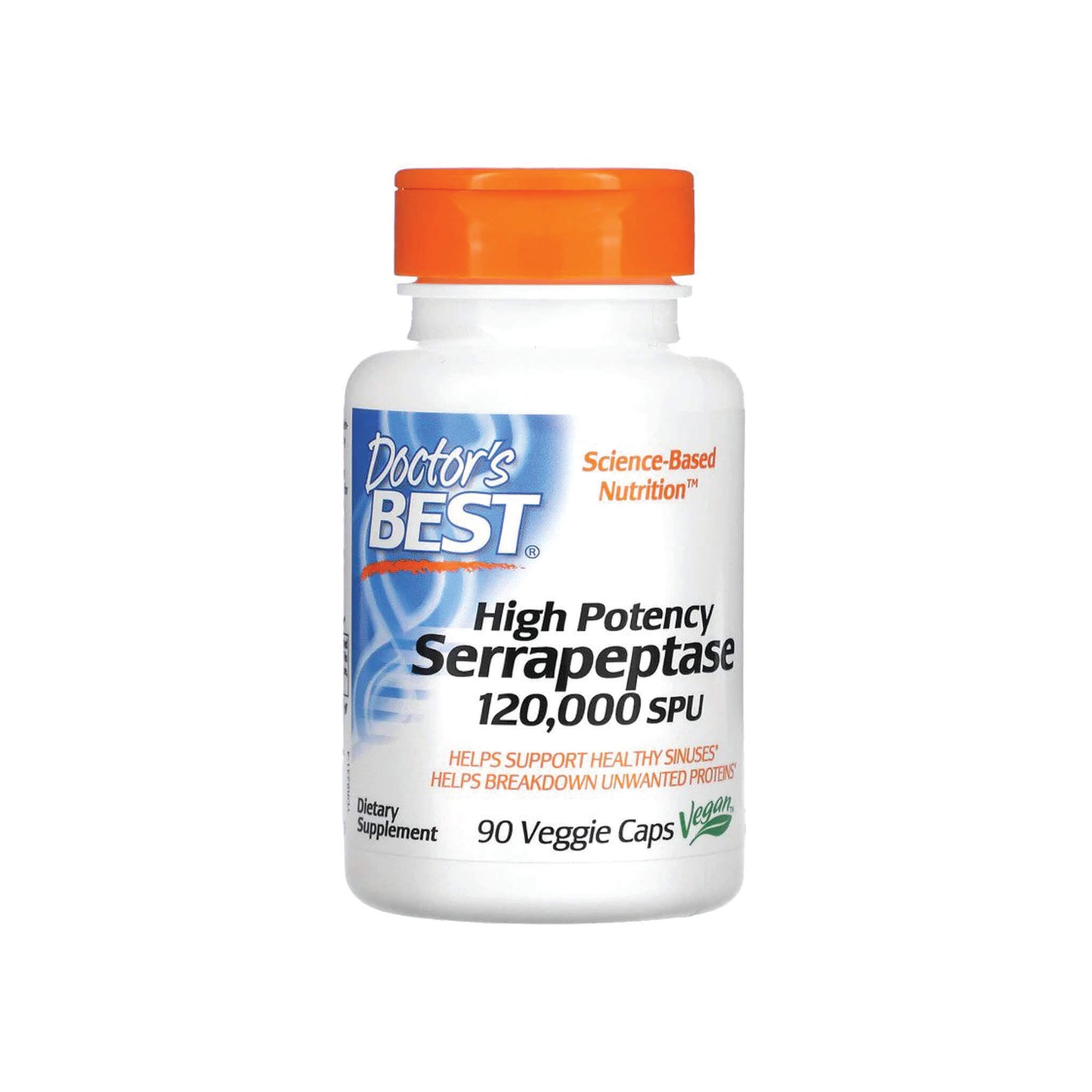 Doctor's Best, Serrapeptase, 120 000 SPU - 90 veggie caps