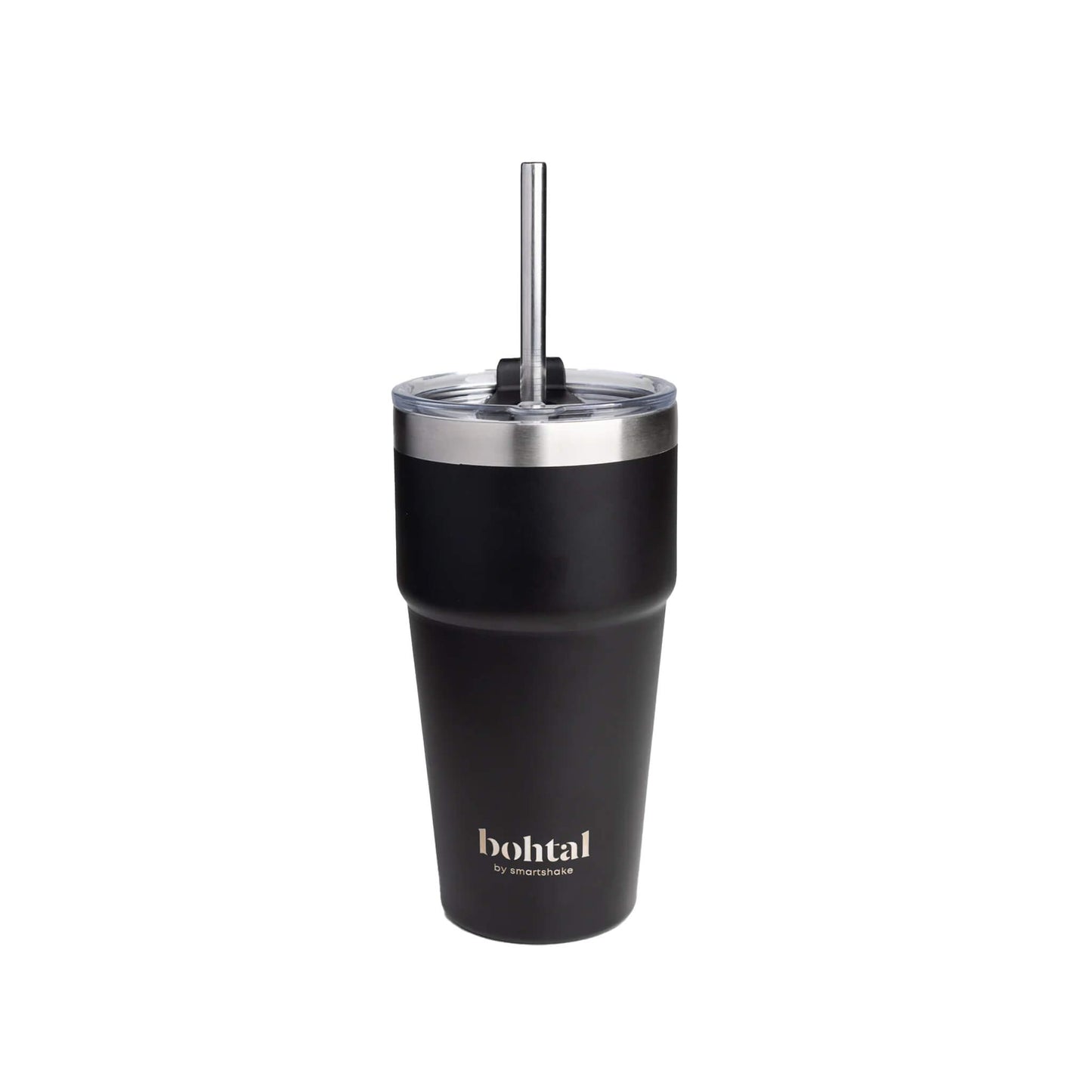 SmartShake, Bohtal Double Insulated Travel Mug with Straw, Black - 600 ml