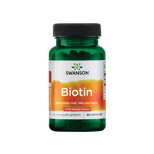 Swanson, Biotin, Vitamin B7, 5000 mcg - Capsules