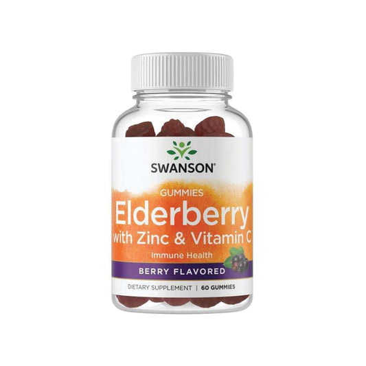 Swanson, Elderberry Gummies with Zinc & Vitamin C, Berry - 60 Gummies