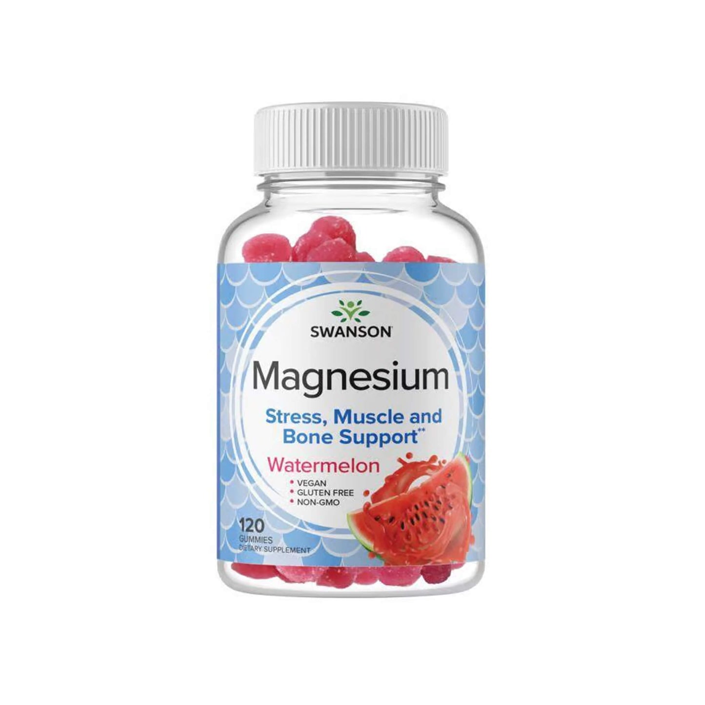 Swanson, Magnesium Gummies, Watermelon - 120 Gummies (4y+)