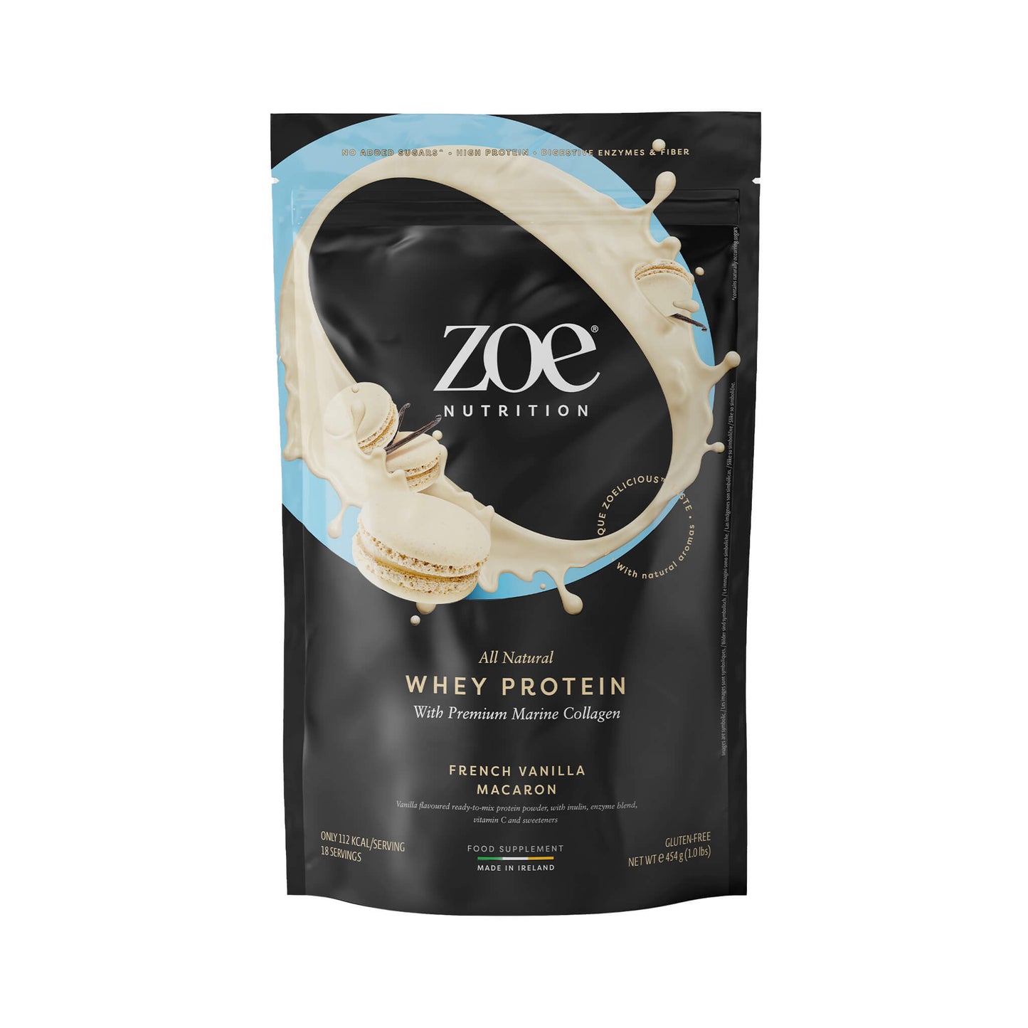 Zoe Nutrition, Whey Protein with Premium Marine Collagen - 454 Grams