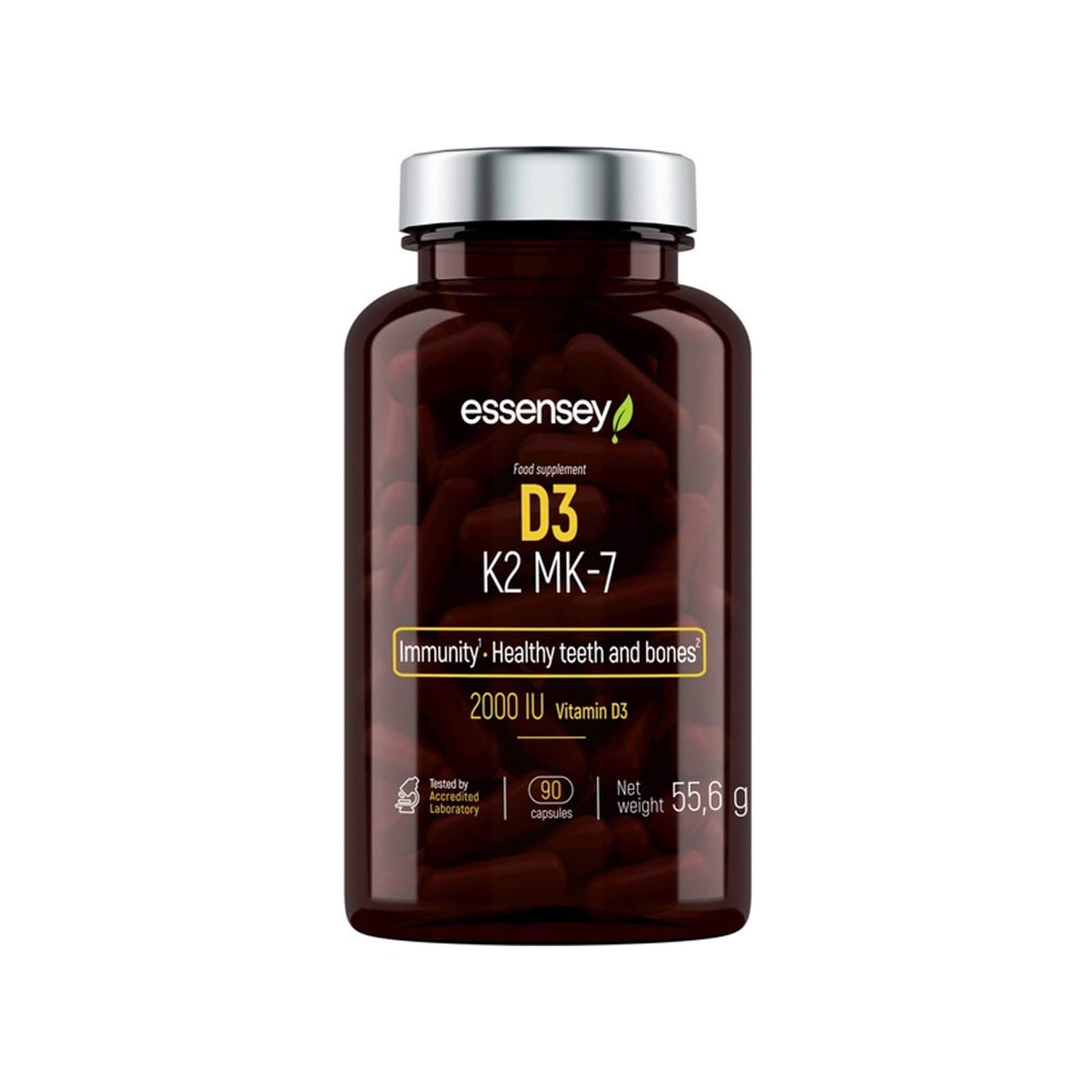 Essensey, D3, 50 mcg (2000 IU) K2 MK-7 - 90 Capsules