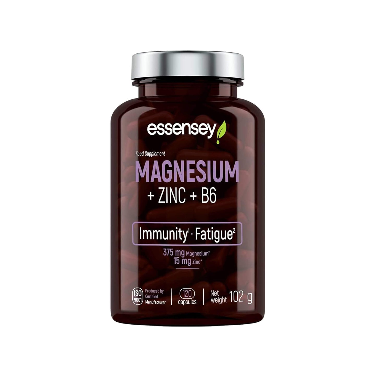 Essensey, Magnesium + Zinc + B6 - 120 Capsules